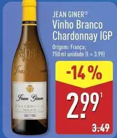 ALDI Vinho branco chardonnay igp promoção