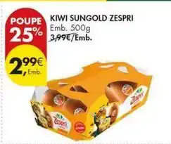 Pingo Doce Zespri - kiwi sungold promoção