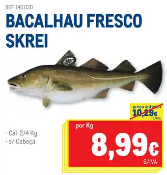 Makro Bacalhau Fresco SKREI 2/4kg promoção