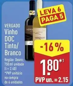 ALDI Vinho doc tinto promoção