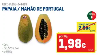 Makro Papaia/Mamão de Portugal 4,5kg promoção