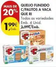 Pingo Doce A vaca que ri - queijo fundido c/ palitos a vaca promoção