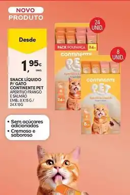 Continente Bom dia Continente bio - snack liquido p/ gato promoção