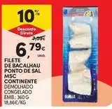 Continente Bom dia Continente - filete de bacalhau ponto de sal msc promoção