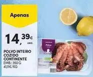 Continente Bom dia Continente - polvo inteiro cozido promoção