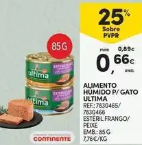 Continente Bom dia Ultima - alimento humido p/ gato promoção