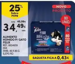 Continente Bom dia Purina - alimento humido p/ gato felix promoção