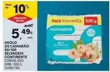 Continente Bom dia Continente - miolo de camarao 800/100 selvagem promoção