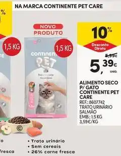 Continente Bom dia Purina - alimento seco p/ gato continente pet care promoção