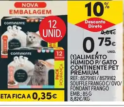 Continente Alimento Humido P/ Gato Continente Pet Premium promoção