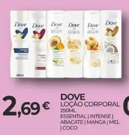 Miranda Supermercados dove loção corporal essential | intense | abacate | manga | mel | coco promoção