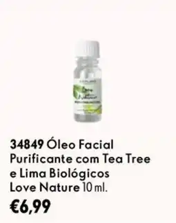 Oriflame óleo facial purificante com tea tree e lima biológicos love nature promoção