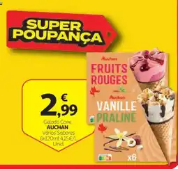 Auchan Gelado Cone Auchan Vários Sabores promoção