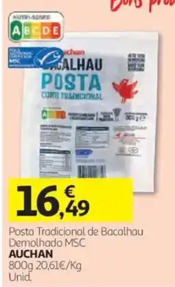 Auchan Posta Tradicional de Bacalhau Demolhado MSC Auchan promoção