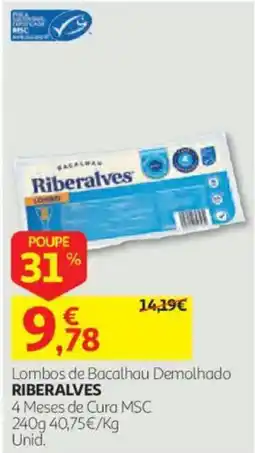 Auchan Lombos de Bacalhau Demolhado Riberalves promoção