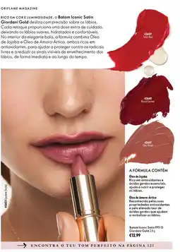 Oriflame Batom Iconic Satin Giordani Gold promoção