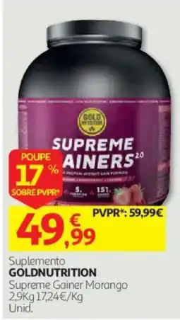 Auchan Goldnutrition supreme gainer morango promoção