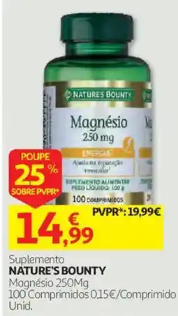 Auchan Suplemento nature's bounty magnésio 250mg promoção