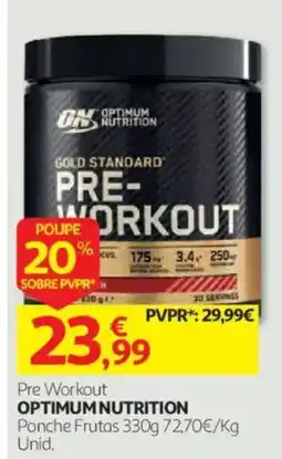 Auchan Pre Workout Optimum Nutrition promoção