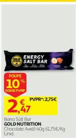 Auchan Barra Salt Bar Gold Nutrition promoção