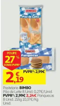 Auchan Pastelaria BIMBO Pão de Leite promoção