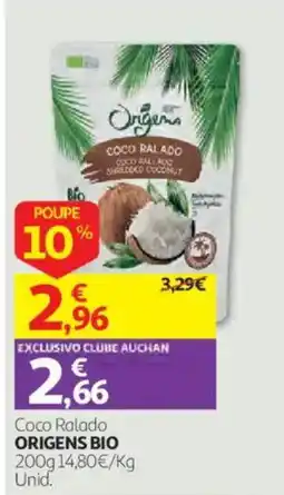 Auchan Coco Ralado Origens Bio promoção