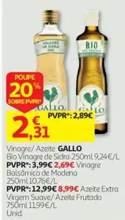 Auchan Vinagre/ Azeite GALLO promoção