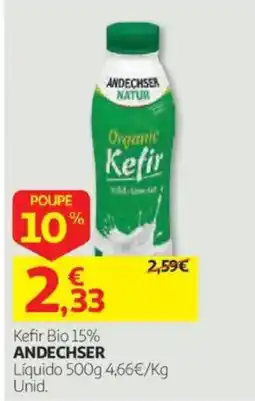 Auchan Kefir bio 15% andechser promoção