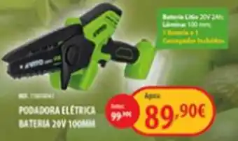 Podadora elétrica bateria 20v 100mm