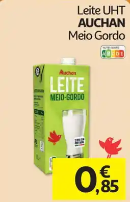 Auchan Leite UHT Auchan Meio Gordo promoção