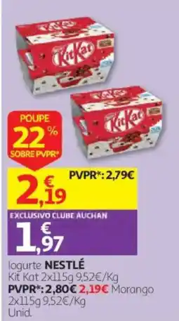 Auchan logurte nestlé kit kat promoção