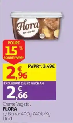 Auchan Creme Vegetal Flora promoção