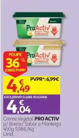 Auchan Creme Vegetal PRO ACTIV promoção