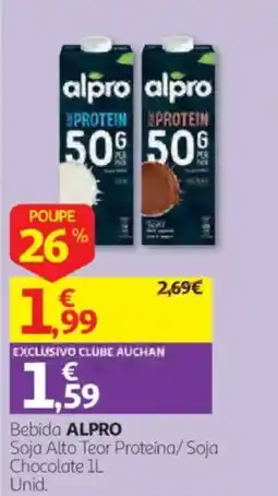 Auchan Bebida ALPRO Soja Alto Teor Proteína/ Soja Chocolate promoção