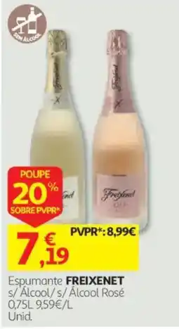 Auchan Espumante freixenet s/ álcool / s/ álcool rosé promoção