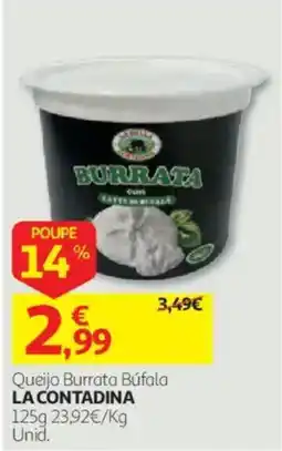Auchan Queijo Burrata Búfala La Contadina promoção