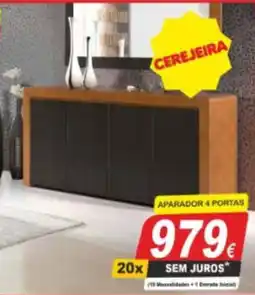 BragaJAV Aparador 4 portas cerejeira promoção