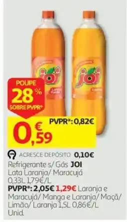 Auchan Refrigerante s/ Gás JOI Lata Laranja/ Maracujá promoção