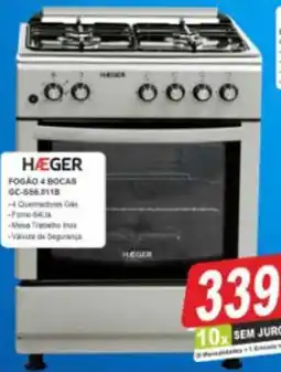 BragaJAV HaeGer fogão 4 bocas promoção