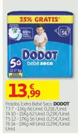 Auchan Fraldas Extra Bebê Seco Dodot promoção