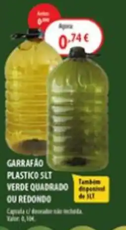 CAMPOCHEIO Garrafão plástico 5lt verde quadrado ou redondo promoção