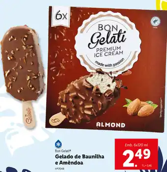 Lidl Gelado de Baunilha e Amêndoa 6x120ml promoção