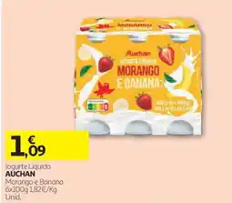 Auchan logurte líquido auchan morango e banana promoção