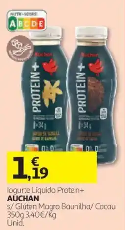 Auchan logurte Líquido Protein+ Auchan promoção