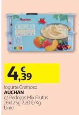 Auchan logurte cremoso auchan c/ pedaços mix frutas promoção