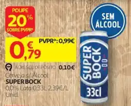 Auchan cerveja s/ álcool super bock promoção