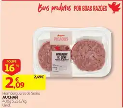 Auchan Hambúrgueres de Suíno Auchan promoção
