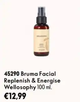 Oriflame Bruma facial replenish & energise wellosophy promoção