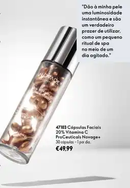 Oriflame Cápsulas Faciais 20% Vitamina C ProCeuticals Novage+ promoção