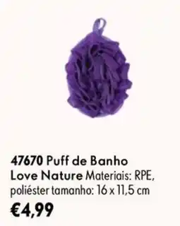 Oriflame Puff de banho love nature promoção